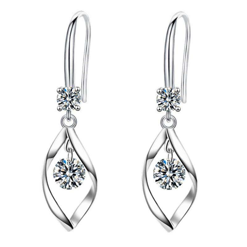 Earrings Female Inlay Diamond Swivel Earrings Long Senior Sense of Temperament Ear Hooks