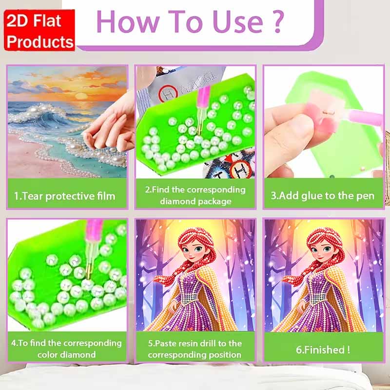 Disney Pearl Painting Princess Anna DIY Pearl Art Pearl Painting Kit Pearl Art Painting Wall Suitable for Home Office Decoration Handmade Gifts
