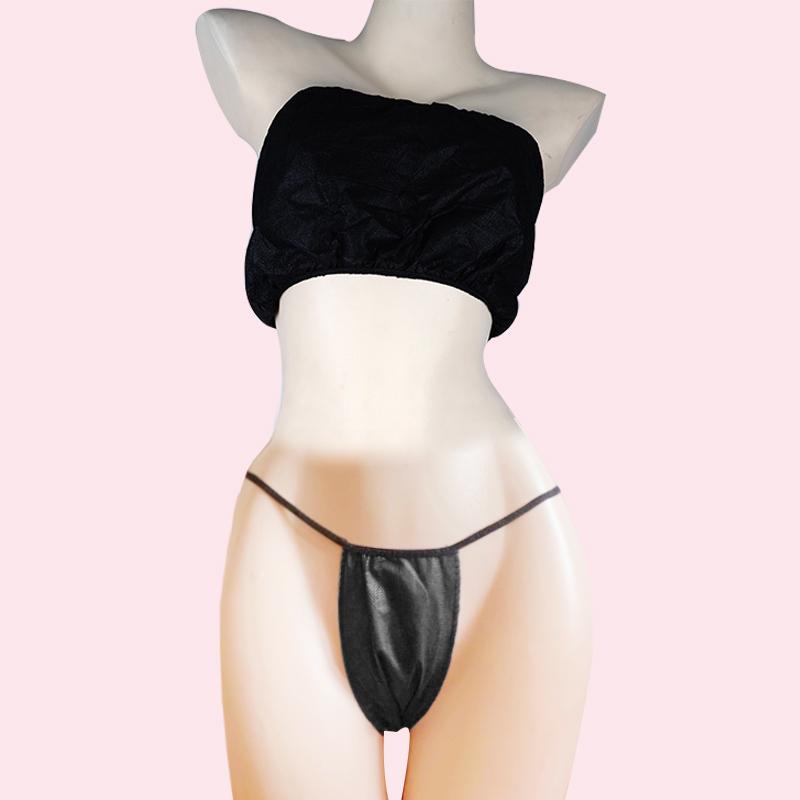 Plus Size Disposable Underwear Set for Salon, Massage & Spa: Thickened Breathable Triangle Panties & Bandeau Bra