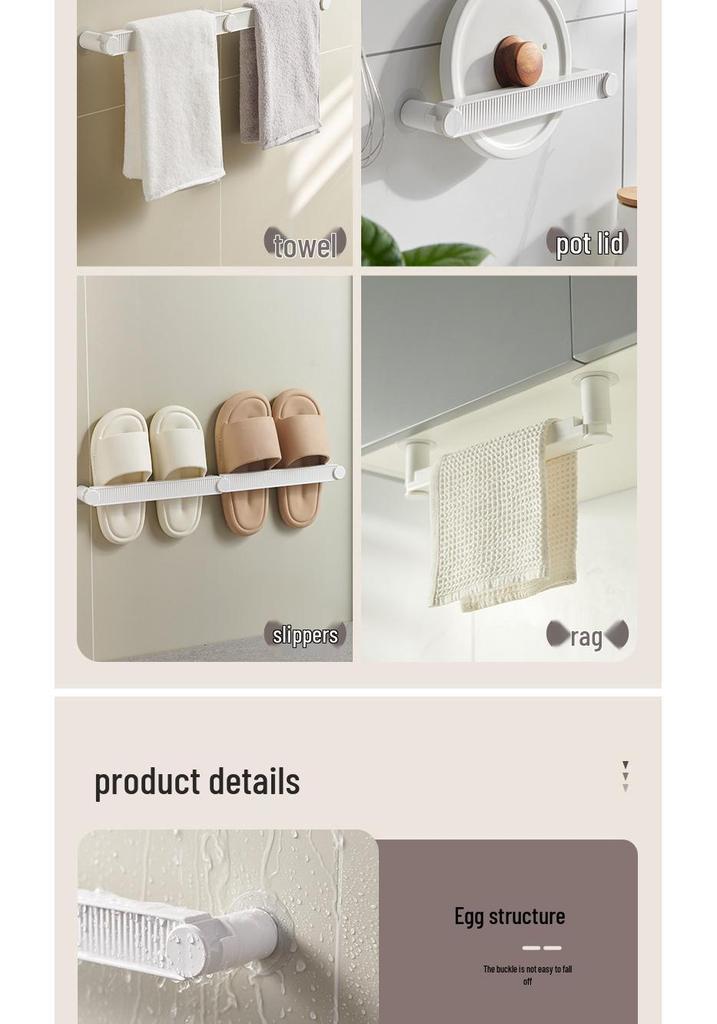 No-Drill Wall-Mounted Bathroom Slipper Storage Rack