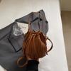 Tassel Handbag Drawstring Bucket Bag Women's Shoulder Crossbody Bag