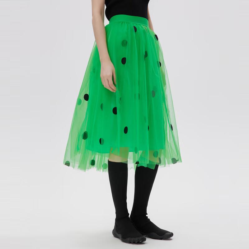 JNBY Women s Mesh Dot A-Line Midi Skirt M
