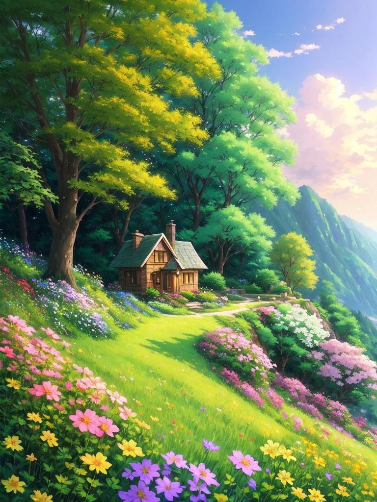 Dom Diamentowa Mozaika Krajobraz Haft Krzyżykowy Góra Cyrkonie Obraz Kwiat Malarstwo Ulica Ręcznie Robione