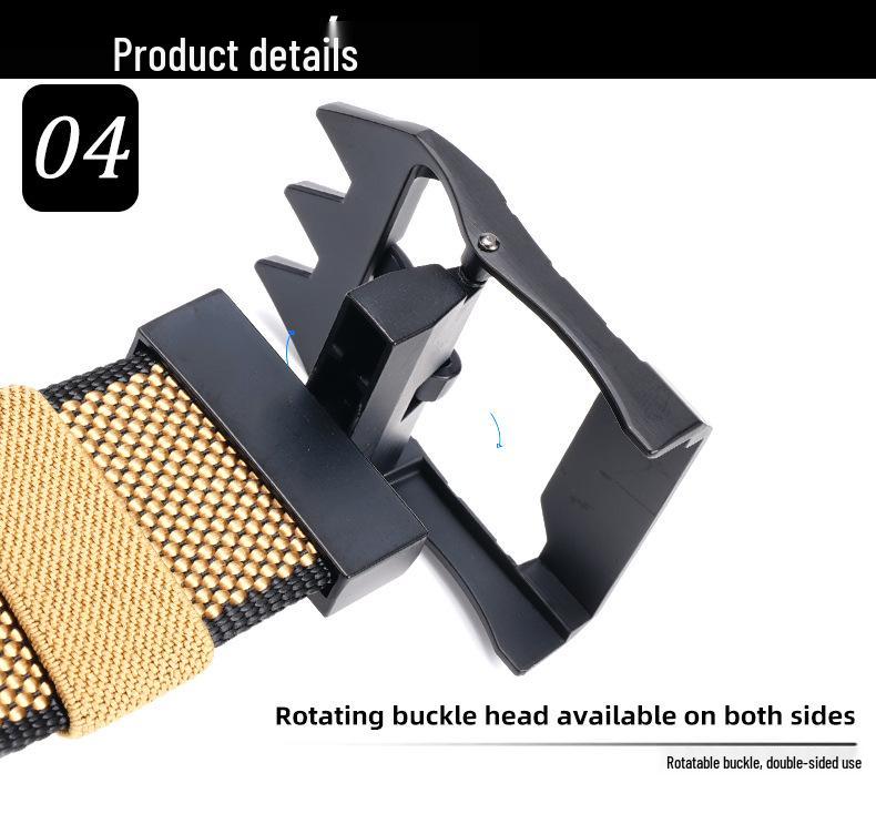 Men's Nylon Canvas Belt with Rotating Alloy Pin Buckle - Durable, Versatile Outdoor Tactical Belt