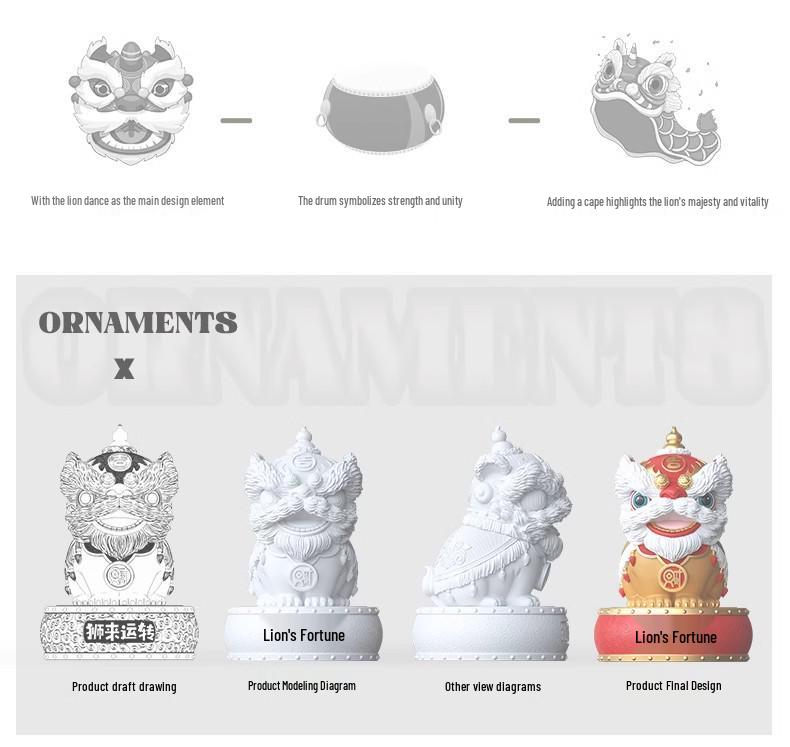 Lion Dance Ornaments Pair - Chinese New Year Decorations for Home, Office, or Gifts