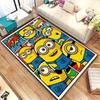 Minions Themed Round Rug Cartoon Flannel Carpet Non-Skid Floor Mat Children Playroom Bedroom Home Decor