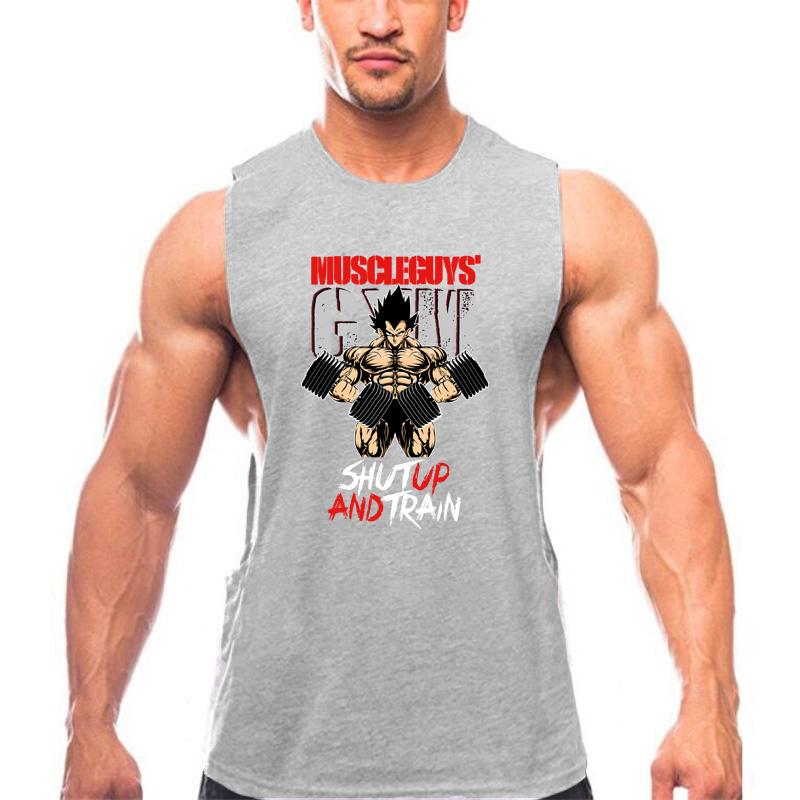 Buy Muscleguys Mens Cotton Vest Elastic Singlets Gym Wear Basketball