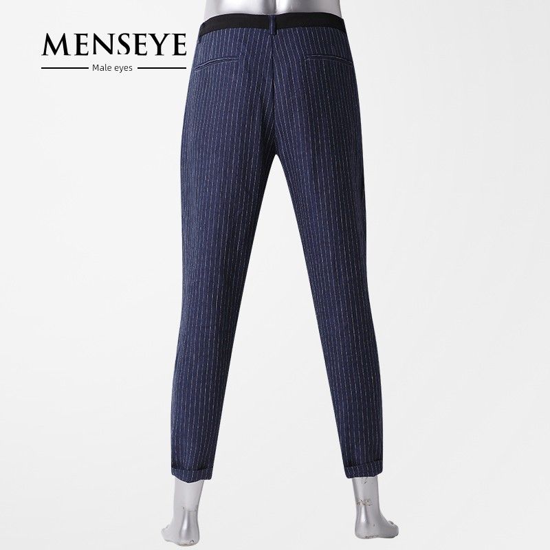 Menseye Blue Striped Artsy Men Casual Pants