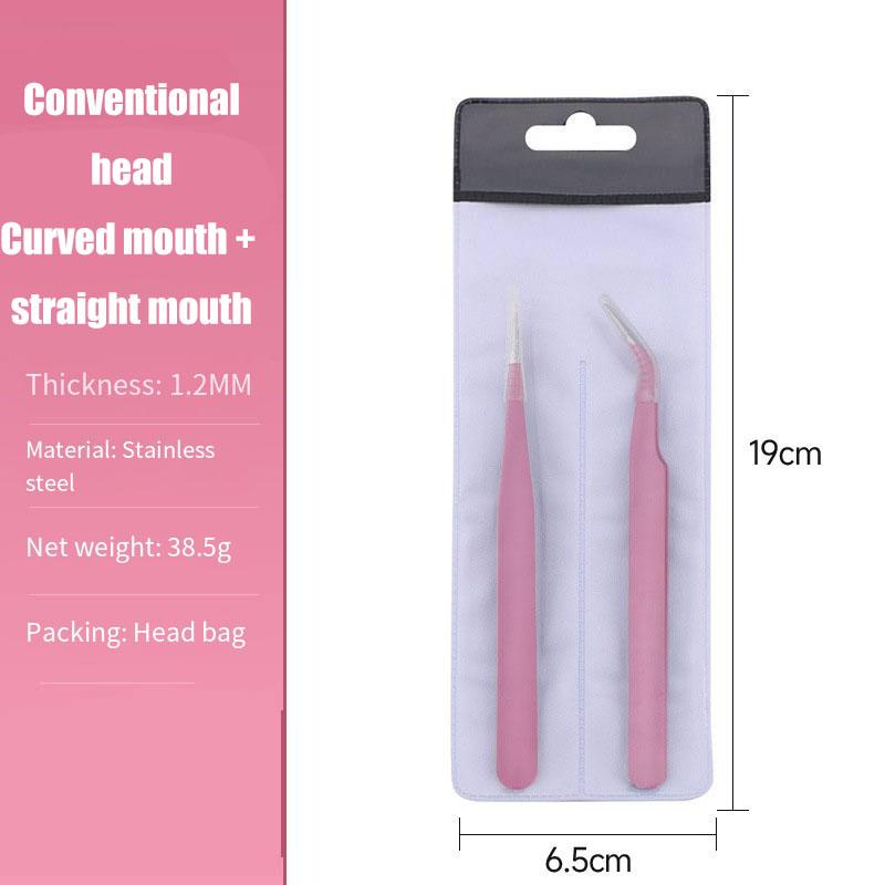 Stainless Steel Eyelash Tweezers Macarone Color Hand Netting Tweezers With Thick Elbow Manicure Tweezers Hand Netting Tool