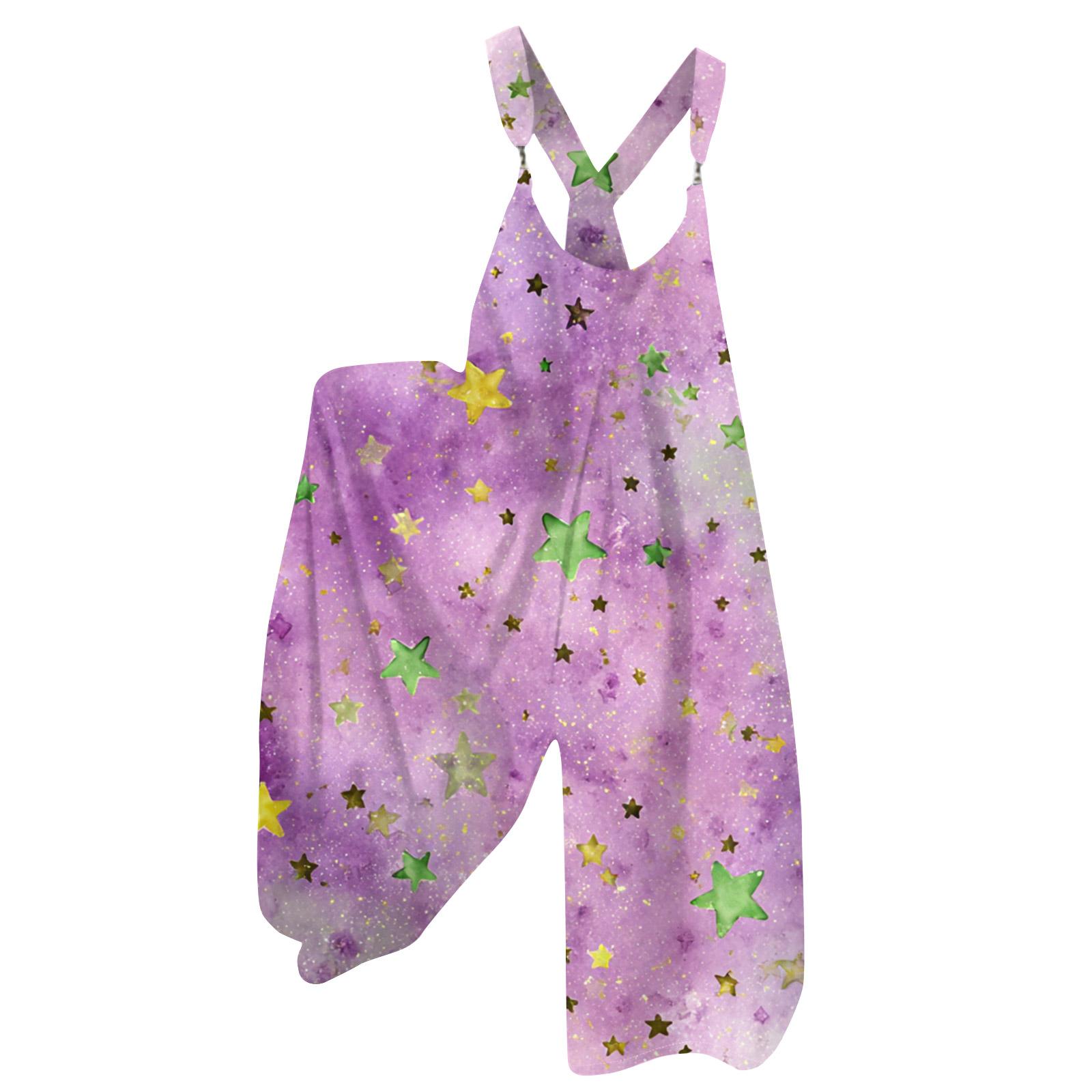 

Женский комбинезон с принтом в винтажном стиле (Нерегулируемые ремни) L