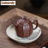 260ml Yixing Lila Ton Teekannen Handgefertigt Achteckige Qin Quan Kanne Rohe Erz Lila Schlamm Tee Aufgusskessel Zisha Teeset Teezubehör