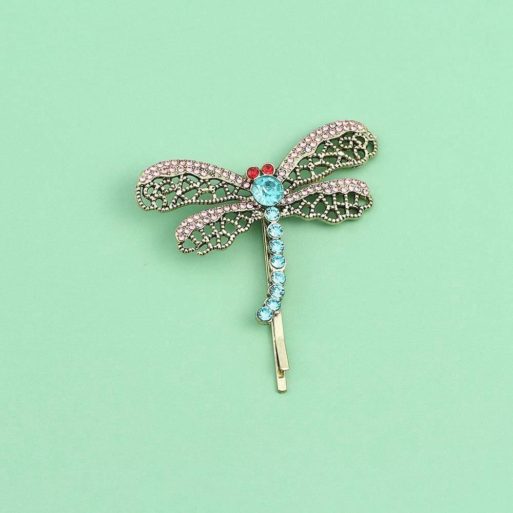Rhinestone Kvinnelig Hår Tilbehør Metall Hårklemme Koreansk Stil Hodeplagg Dragonfly Hårnål
