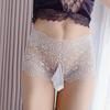 Full Lace Hollow Couple Panties Ultra-thin Transparent Lingerie Briefs Men Bullets Separated Undrepant Gay Penis Sheath Undies