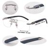 RSINC Imported men Rimless Eyeglass wood metal eye-ware Black - Silver | CT00521 C1 53-18-145 CART-5 A2