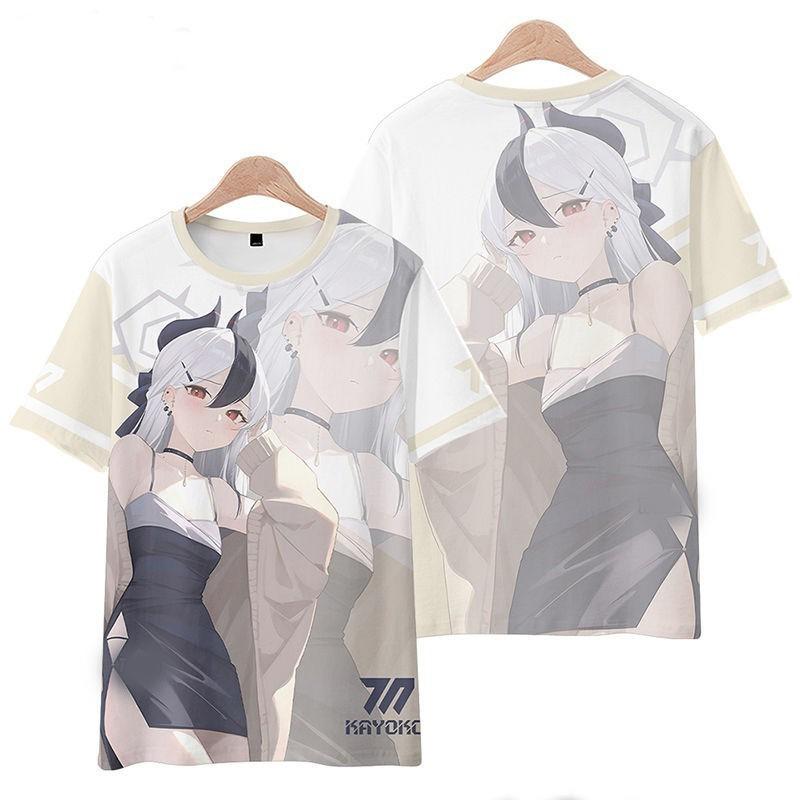 Blue Archive Takanashi Hoshino Anime 3D Print T-Shirts Men Women Short Sleeve T Shirt Tops Y2K Street Harajuku Tees Men Clothing