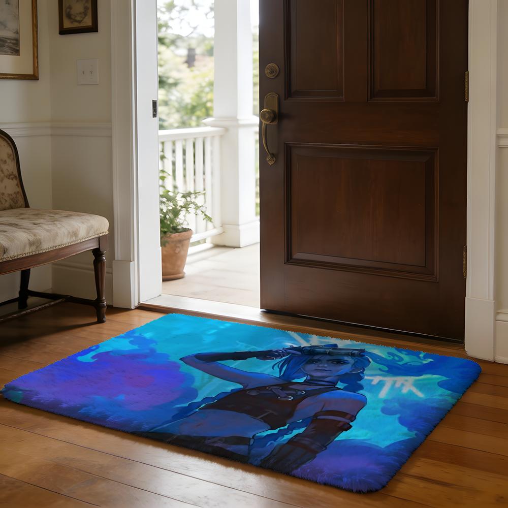 Floor Mat Soft Flannel Rug Non Slip Absorbent Mat for Bathroom Bedroom Home Decor Cool Anime J JinxS