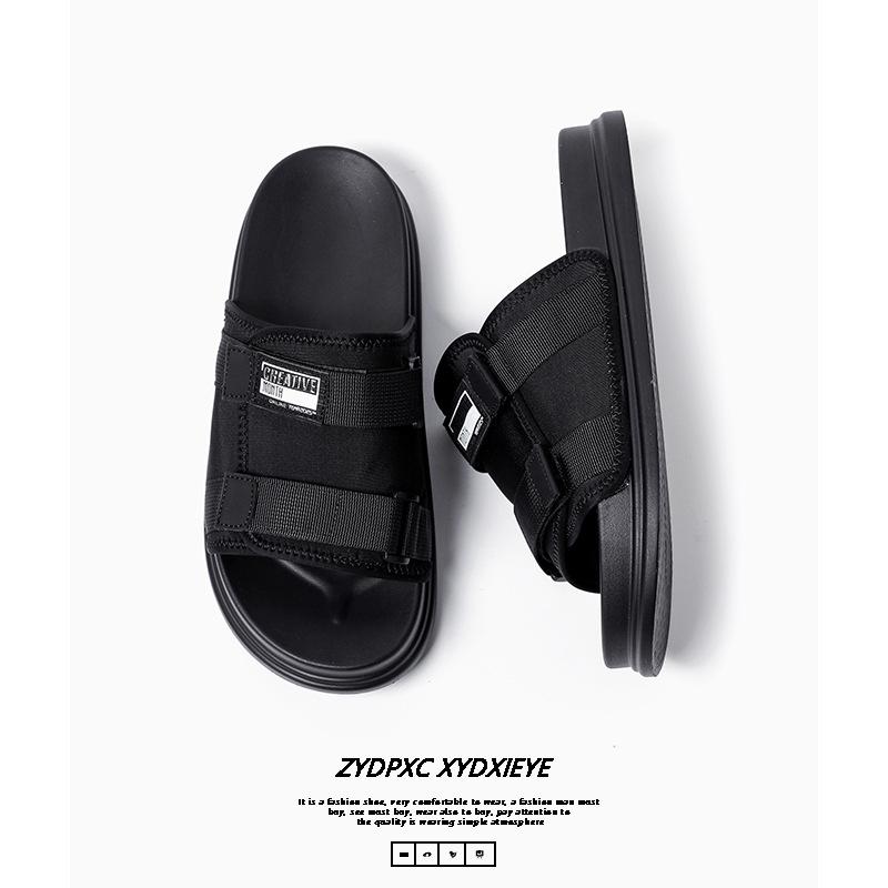 

Тапочки мужская верхняя одежда модный бренд наступая на дерьмо ощущение бытовые нескользящие сандалии спортивные дезодорирующие и износостойкие пляжные сандалии 1505-R 38 чёрный