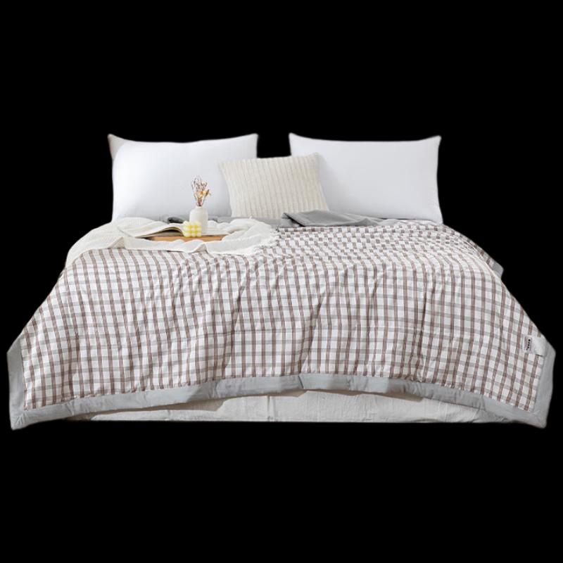 

MUJI Washed Cotton Linen Plaid Quilt