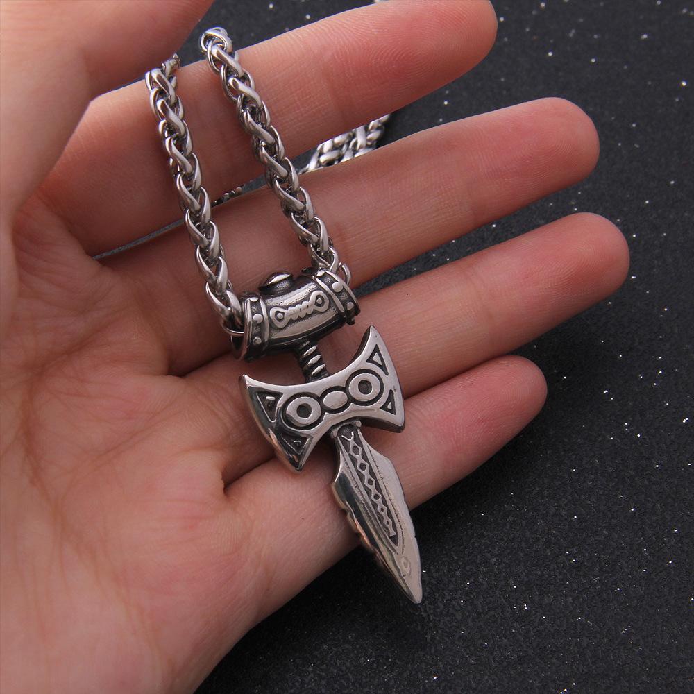 Skyrim Amulet of Talos Viking Sword Necklace Stainless Steel Pendant