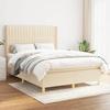 3132150 vidaXL Divan Bed with Mattress Cream 140x190 Cm Fabric