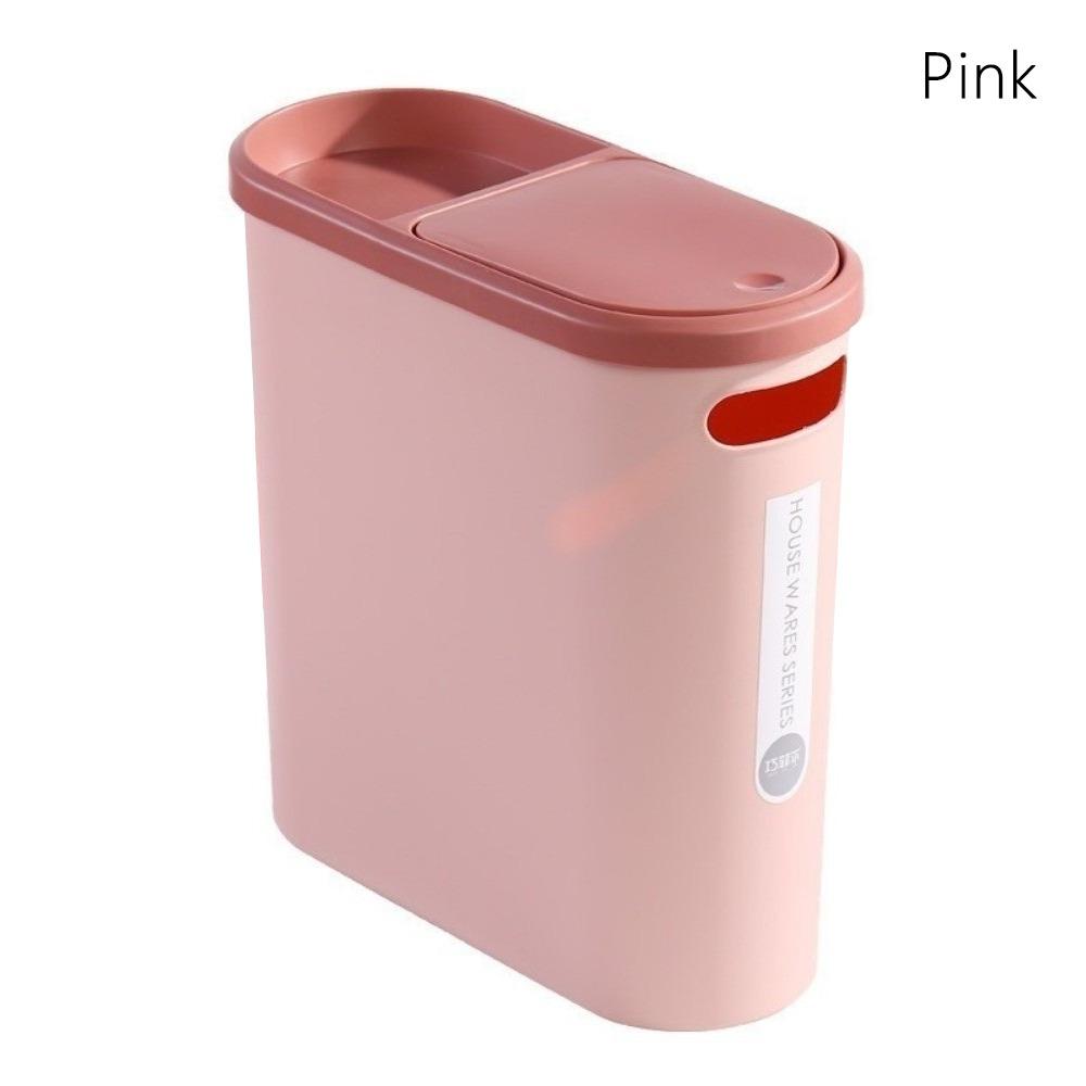 10L Trash Can Plastic Rubbish Bin Creative Semi Automatic Garbage Bin  Small Bathroom Storage