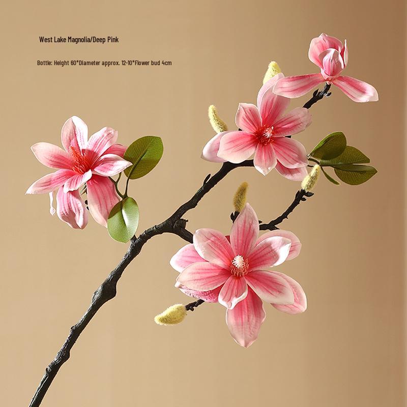 High-End Artificial Silk Magnolia Flower Arrangement - Classical, Elegant Dried Flower Set for Home Decor