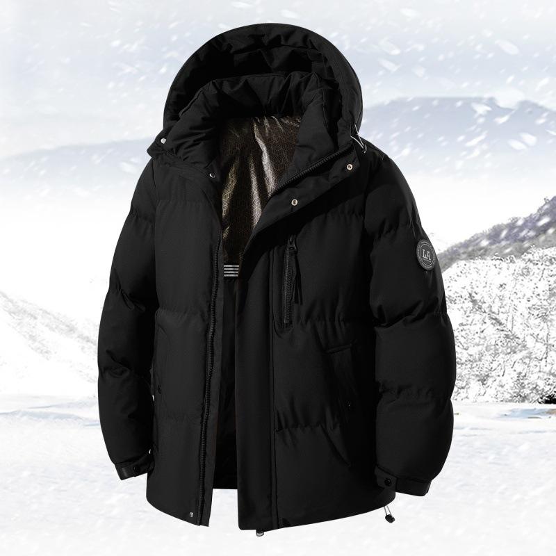 

New Hooded Puffer Jacket Men Women Winter Cotton Padded Jackets Windproof Coat Thick Warm Parkas Men Outwear XS чёрный