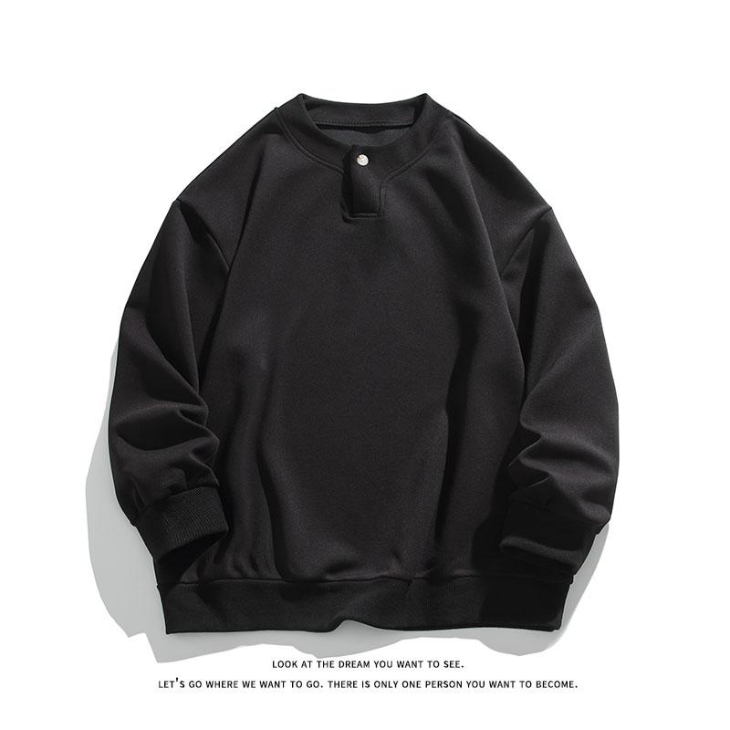 

2026 Spring Men Soild Color Hoodies Men Round Neck White Black Pullovers Autumn Male Casual Loose Fit Trendy Hoodie Man Tops 3XL абрикосовий