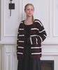 Micane Kaya Striped Hairy Wool Cardigan