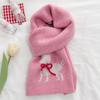 Knitted wool autumn and winter cold-proof versatile warm comfortable neck protection scarf three-dimensional bow jacquard deer scarf