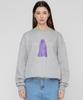 GRAVER [Unisex] Ghost Center Sweatshirt_Gray/Purple Logo