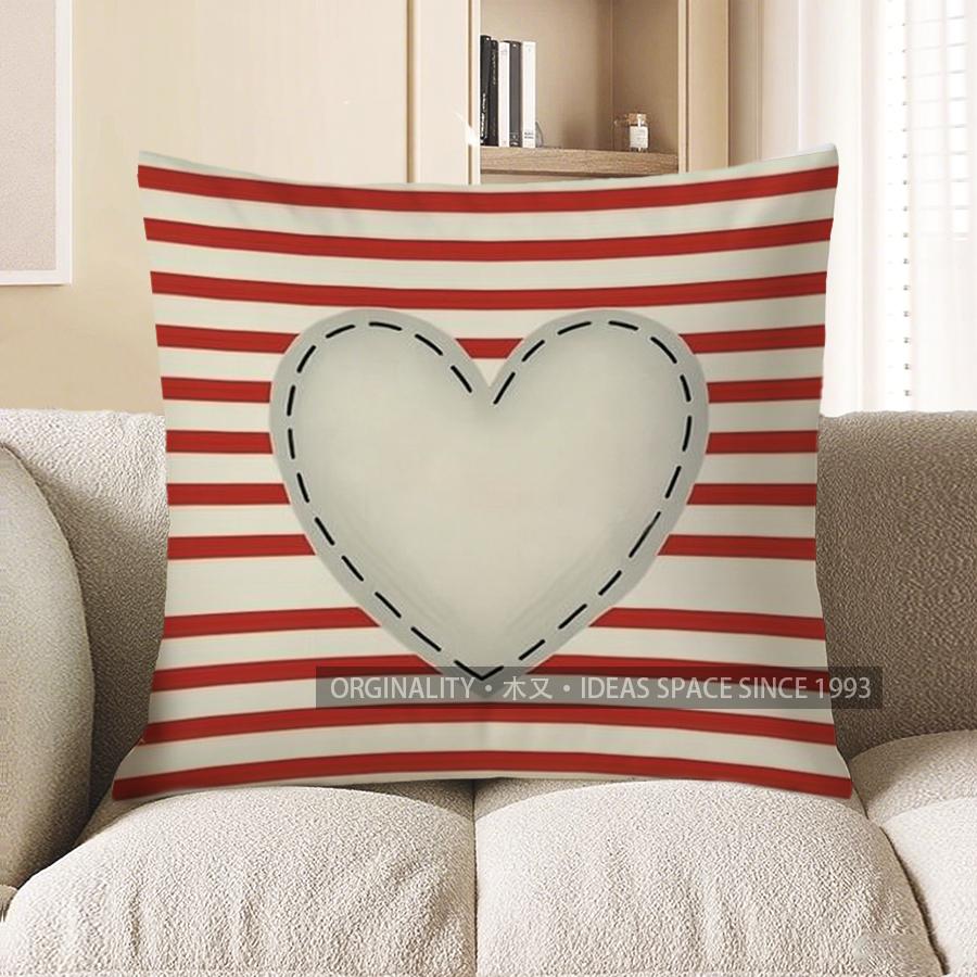Home Decor Red Heart Love Quote Throw Pillow Cover Pattern Cushion Cover Suitable for Sofa Bedroom Car Pillow Cover