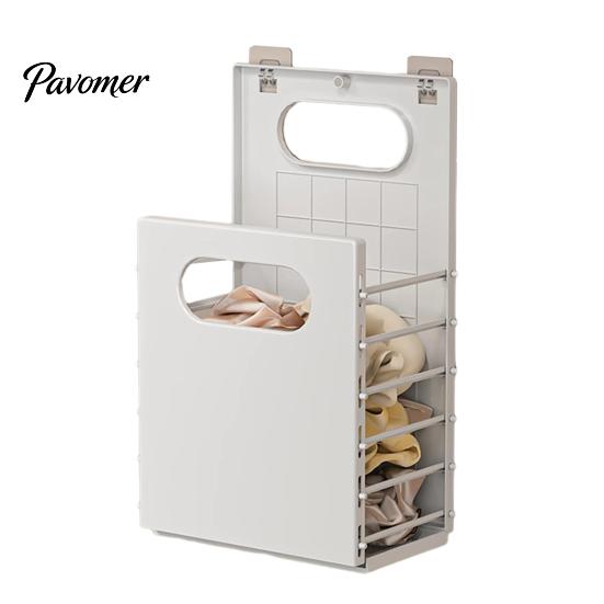 Durable Plastic Laundry Hamper Wall Mounted Hamper, Breathable Large Capacity Container, Foldable Apartment Organization Supplies Space Saving Storage