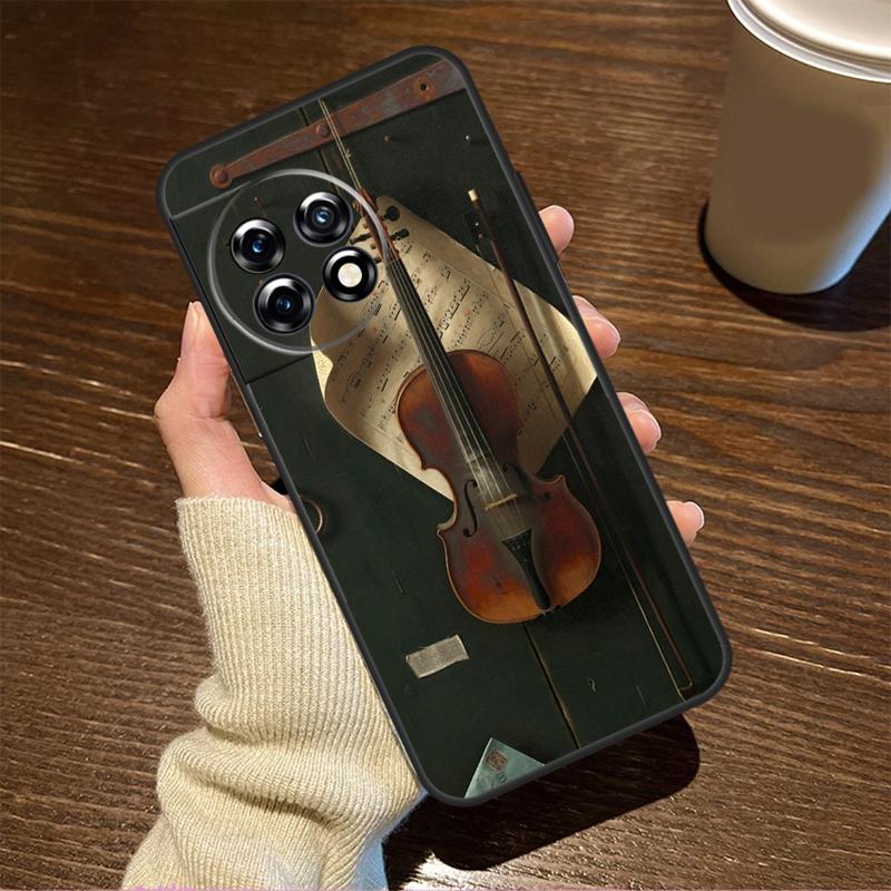 Music Violin For OnePlus 15 13 12 11 15R 13R 12R 8T 10T 13T Case For OnePlus Nord 5 CE 2 3 4 Lite N20 N30