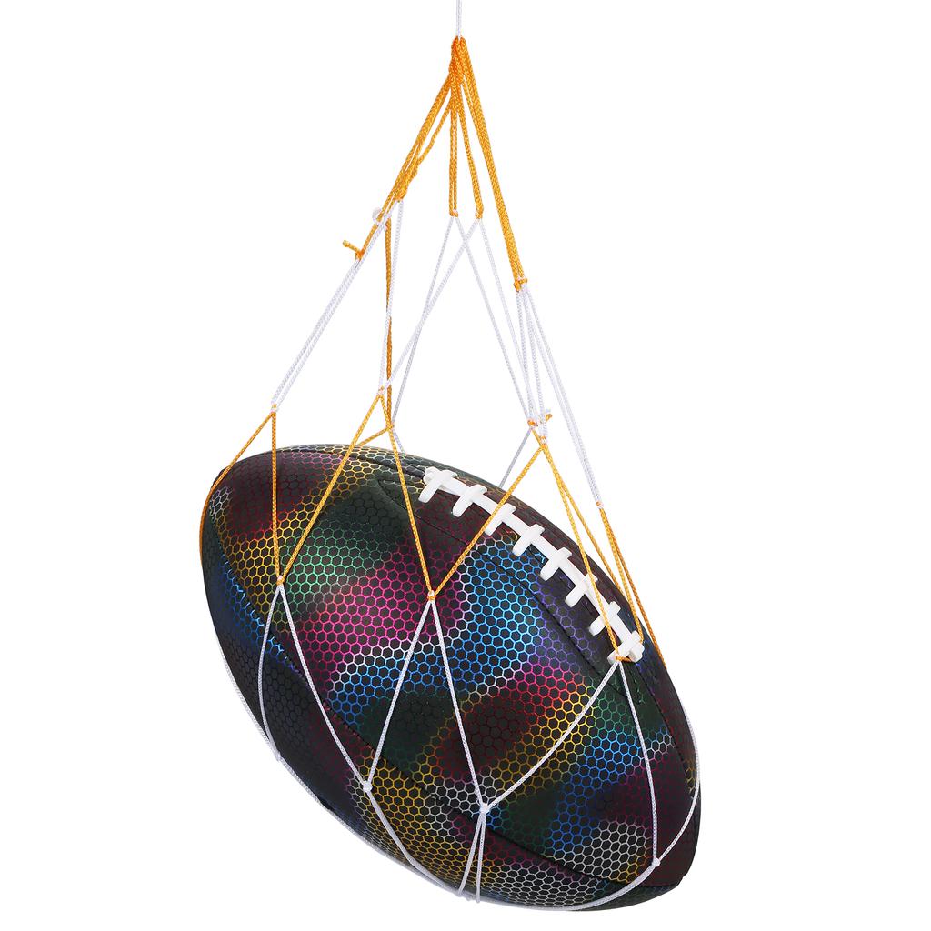 Holographic Reflective Football Glowing Luminous Rugby Indoor Outdoor Leather Football Gifts for