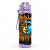 1PC Sun Moon Face Bohemian Art Print 750ml Color Plastic Sports Water Bottle Leakproof Flip Straw Lid Suitable for Sports Office Home Use