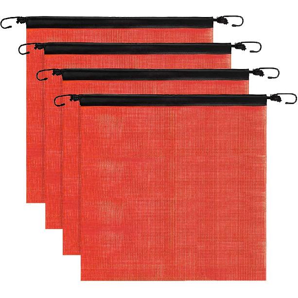 4 pcs Safety Flags for Trucks Warning Flag Safety Flag with Elastic Cord Safety Flag with Bungee Rope