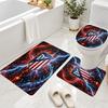 3Pcs Flannel Toilet Mat Set Atletico Madrid Bathroom Rug Non Slip Bath Carpet Home Decor