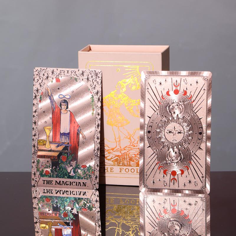 Genuine Weite Gold Foil PET Tarot Deck - Full Set Printed Tarot Board Game Cards