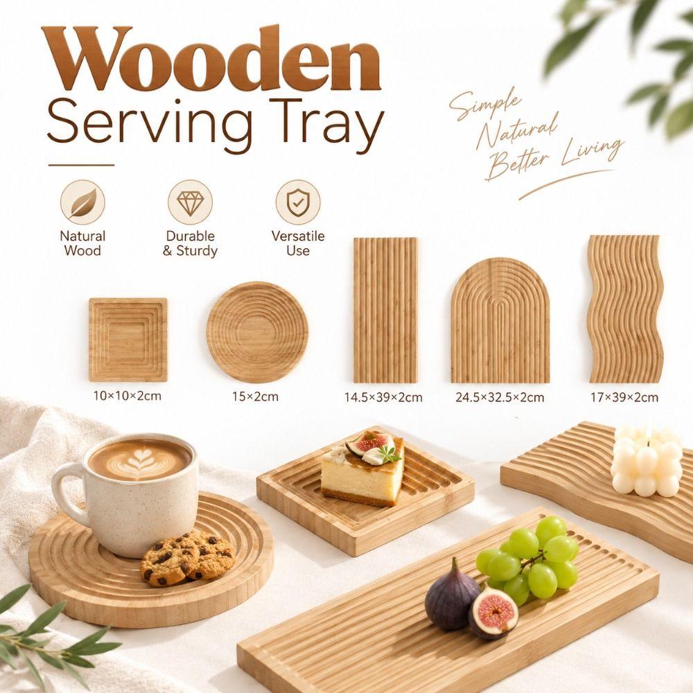 Geometric Wooden Tray Boho Style Serving Tray New Wooden Serving Tray Home Decoration