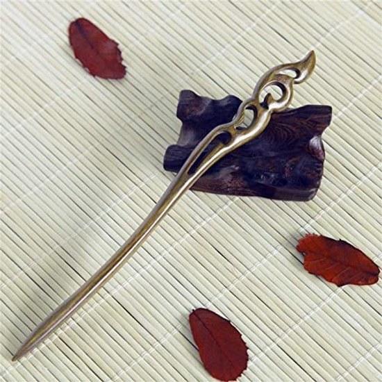 LeafIn Natural Wood Kanzashi Handmade Hairpin Black Sandalwood Single Simple Wooden Hair Accessory Yukata Kimono Traditional Wear Fashion-Neutral
