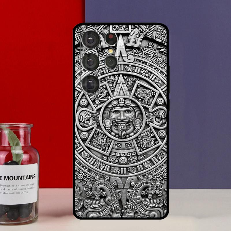 Mayan Calendar Wood Pattern Funda Case For Samsung Galaxy S25 Ultra S9 S10 S20 S21 S22 Plus S23 Ultra S24 FE Phone Cover