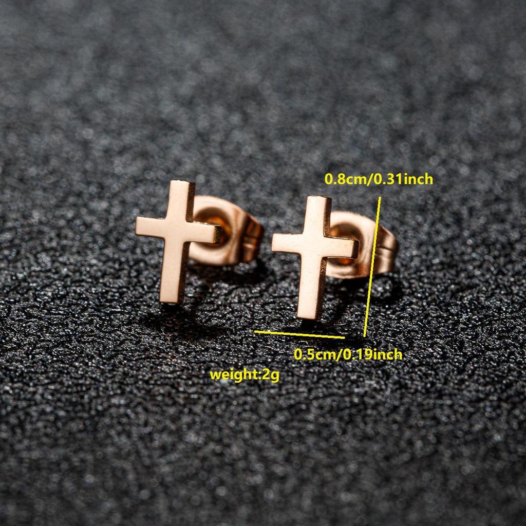 Women's Stainless Steel Infinity Rectangle Stud Earrings