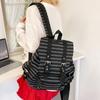 Ins Niche Design Retro Striped Backpack Female Simple Versatile Student Class Schoolbag Large Capacity Backpack Tide