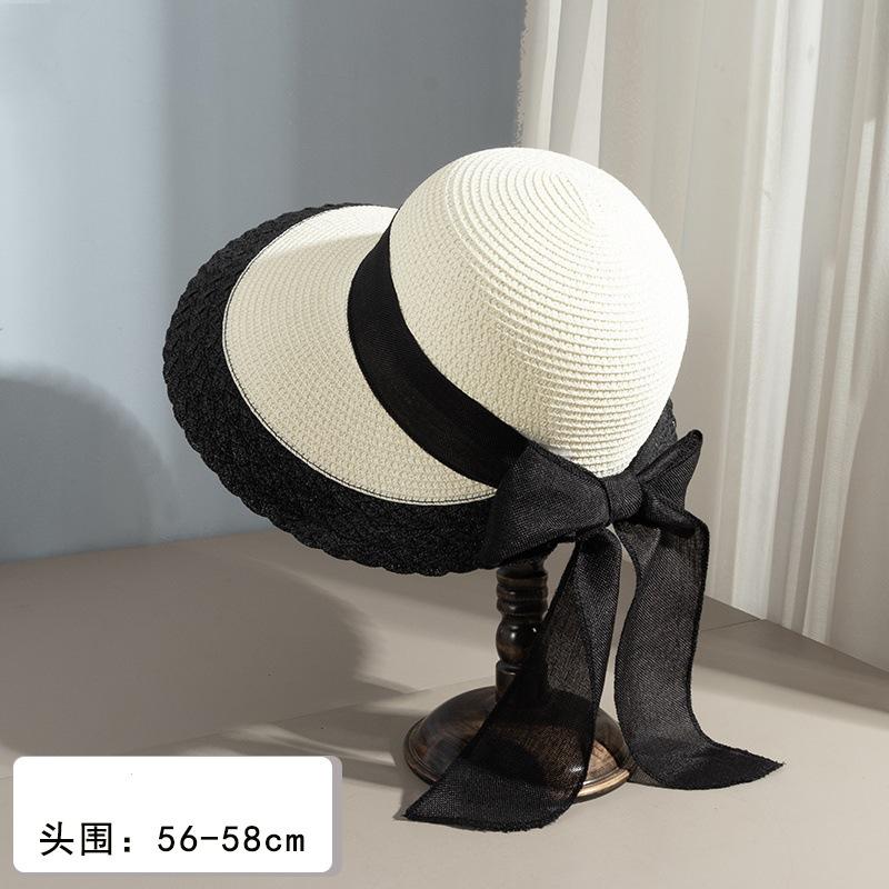 

Шляпа Женская Новая Солнцезащитная Шляпа Летняя Защита от Ультрафиолетовых Лучей Шляпа от Солнца с Большими Полями Длинный Бант Теневая Соломенная Шляпа
