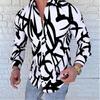 Camisa casual versátil de moda callejera para hombre de otoño, camisa de solapa de un solo pecho para hombre, camisa de manga larga con línea irregular para hombre