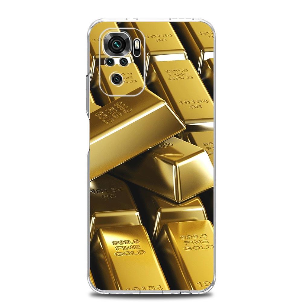Handyhülle für Xiaomi Redmi Note 15 14 13 12 4G 10 11 Pro Plus 5G 14C 13C 12C 10C Klare Weiche TPU Hülle Gold Kunst