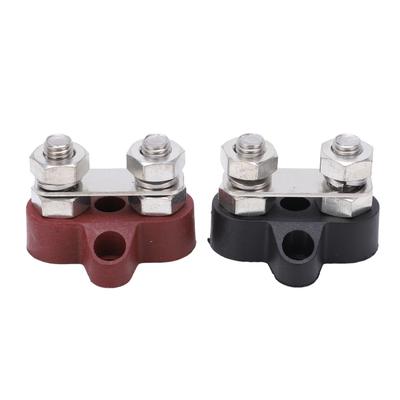 2 pièces Borne de Distribution d'Alimentation de Batterie DC48V M8 Rouge Noir 80A Goujon à Filetage M8 Barrette Omnibus Borne de Jonction pour Véhicules