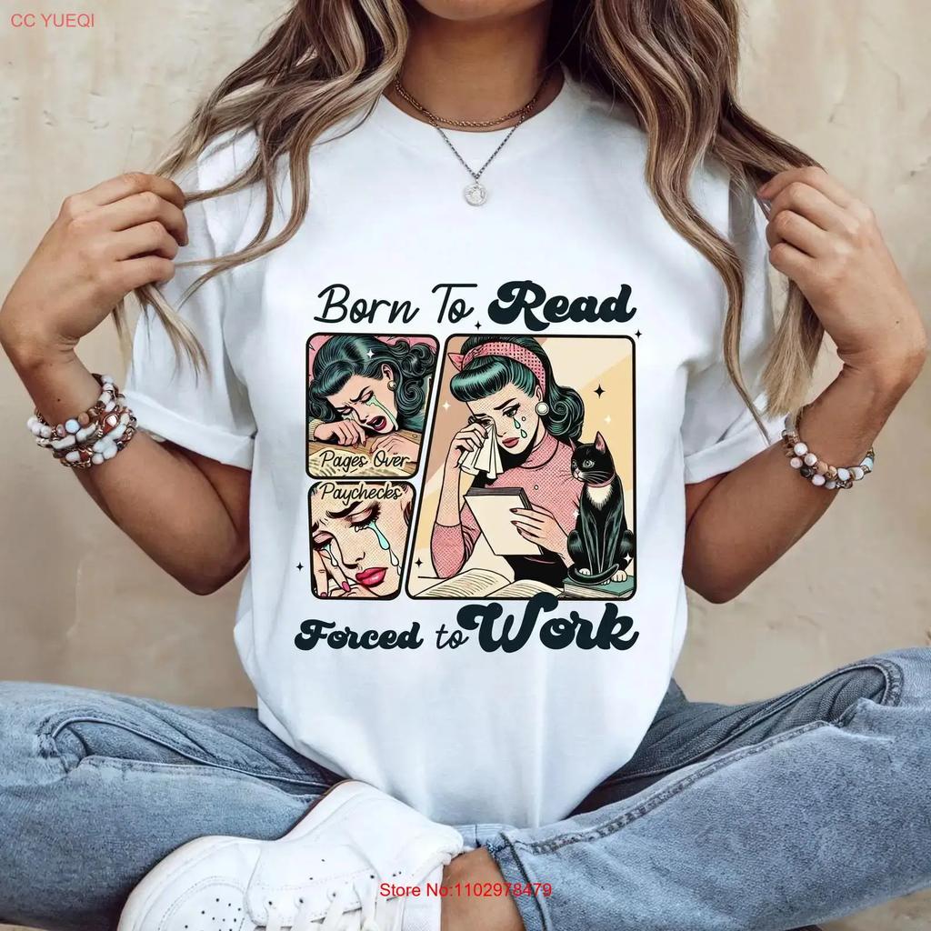 32 Born To Read Bookish T Shirt book lovers sweat editor graphic tee medi vintage Washed designer clothes Stretched Unisex
