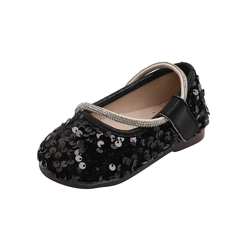Kids Leather Shoes Girls Wedding Shoes Children Princess Sandals Sequins Girls Casual Dance Shoes Flat Sandals Toddler Shoes As 21